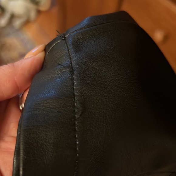 ZARA black faux leather overalls size medium - Picture 4 of 4